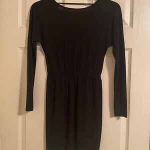 Black plunge back dress